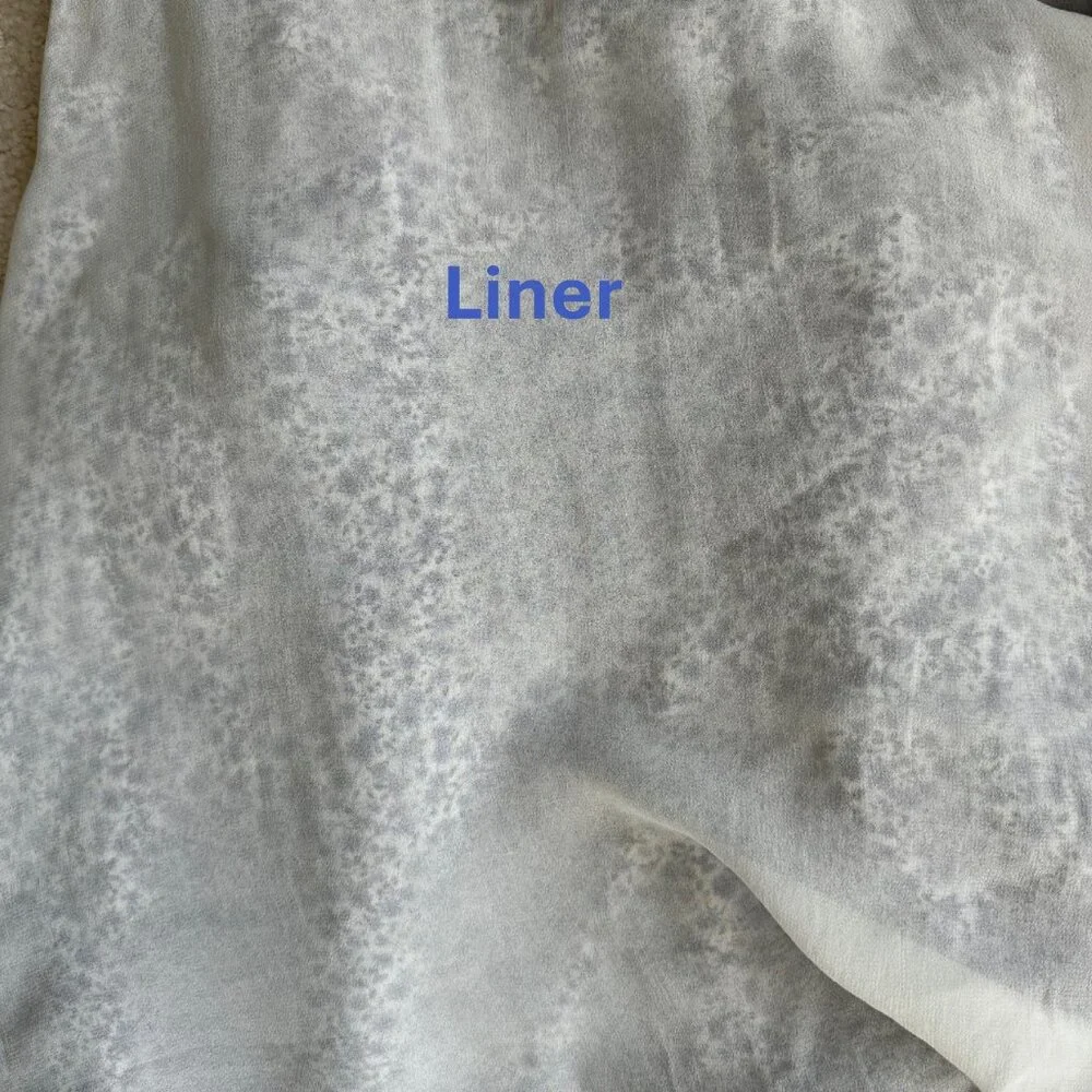 Anthropologie Caia blue and white blouse size 6 puff sleeve open shoulder